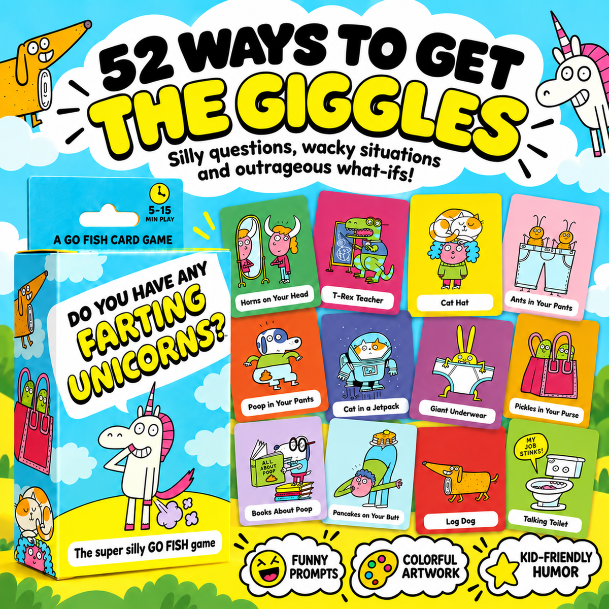 50% OFF Today! Super Silly Go Fish Card Game for Kids & Family Game Night