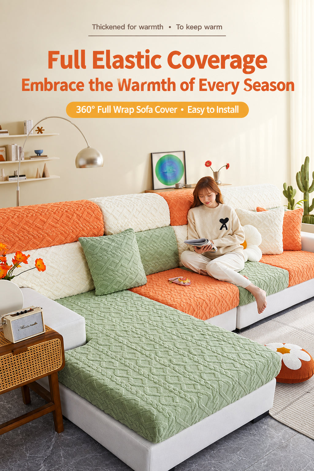 Cozy Plush Stretch Sofa Cover – Soft, Non-Slip & Washable