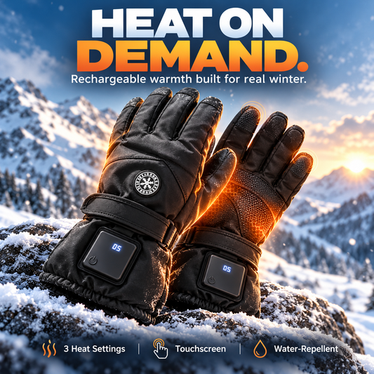 🔥 Rechargeable Heated Gloves – 3 Heat Settings, Waterproof Winter Gloves