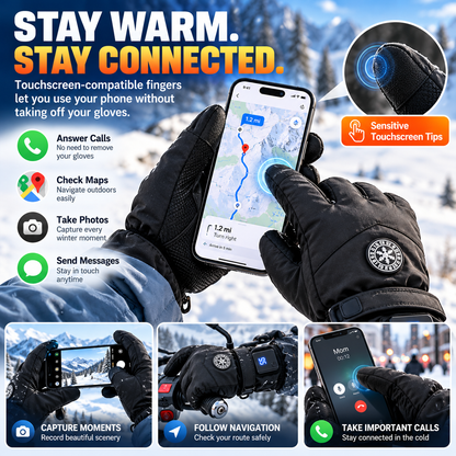 🔥 Rechargeable Heated Gloves – 3 Heat Settings, Waterproof Winter Gloves