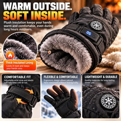 🔥 Rechargeable Heated Gloves – 3 Heat Settings, Waterproof Winter Gloves