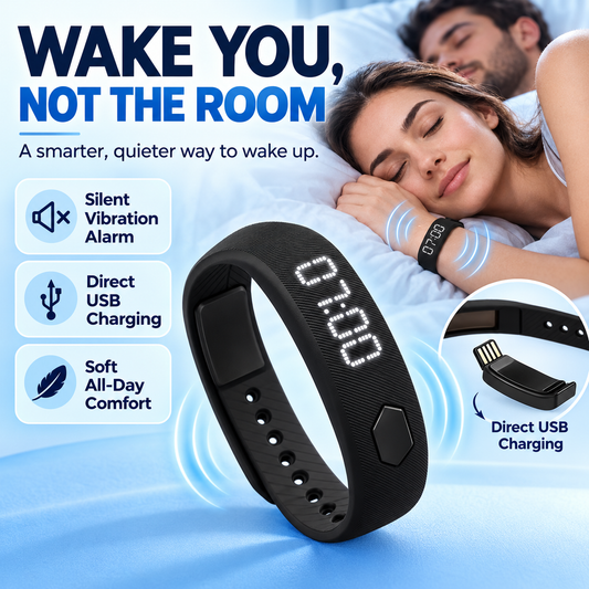 🔥 Limited-Time 49% OFF ⌚⏰Silent Vibration Alarm Watch, Wearable Wake-Up for Deep Sleepers
