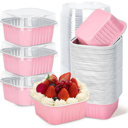 🧁 Mini Cake Pans with Lids – Bake, Pack & Share Easily