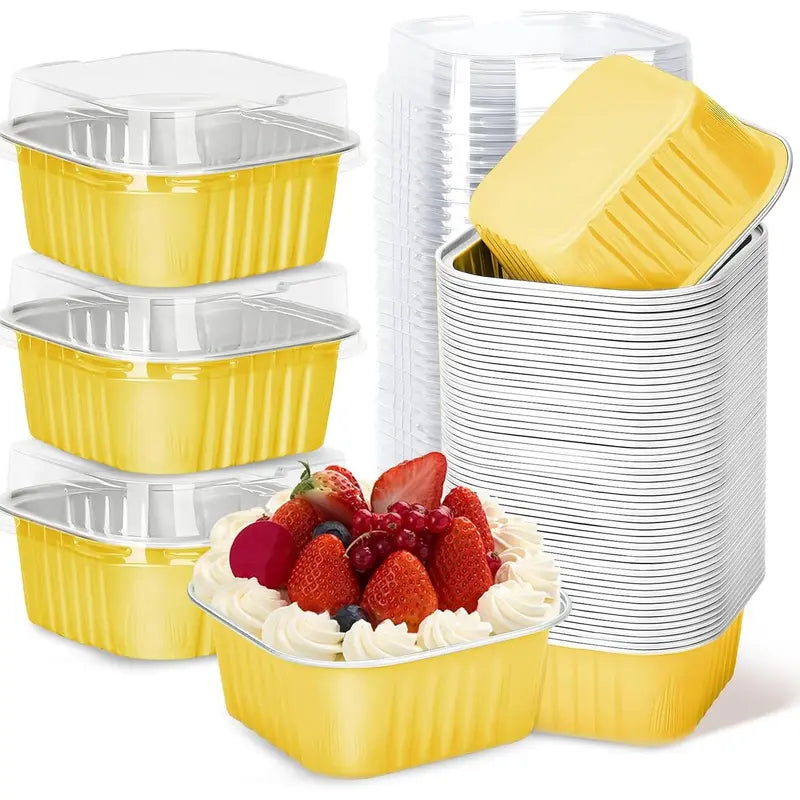 🧁 Mini Cake Pans with Lids – Bake, Pack & Share Easily