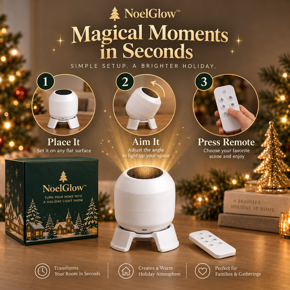 🎄 Mistsilt™ Christmas Magic Projector | Indoor & Outdoor Holiday Light Show