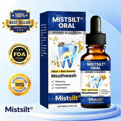 Mistsilt® Oral Repair Mouthwash – Mint + Bee Venom Formula | Whitening, Plaque Defense & Fresh Breath