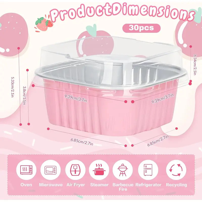 🧁 Mini Cake Pans with Lids – Bake, Pack & Share Easily