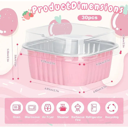 🧁 Mini Cake Pans with Lids – Bake, Pack & Share Easily