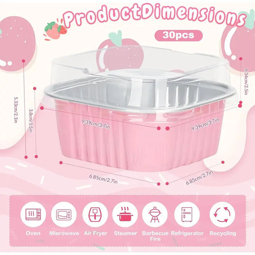 🧁 Mini Cake Pans with Lids – Bake, Pack & Share Easily