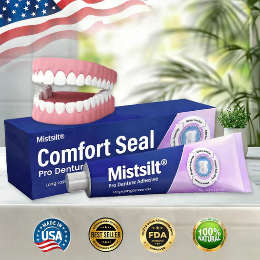 🔥 Mistsilt® Comfort Seal Pro Denture Adhesive🦷💜FDA Certified (Clinically Proven 96- Hour Lock Hold for Secure, Comfortable & Zinc-Free Denture Fit)