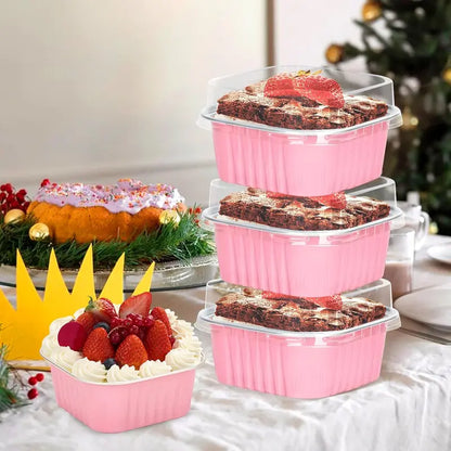 🧁 Mini Cake Pans with Lids – Bake, Pack & Share Easily