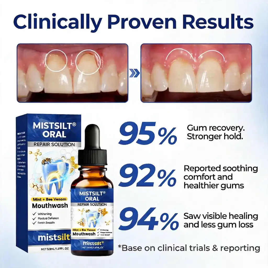 Mistsilt® Oral Repair Mouthwash – Mint + Bee Venom Formula | Whitening, Plaque Defense & Fresh Breath