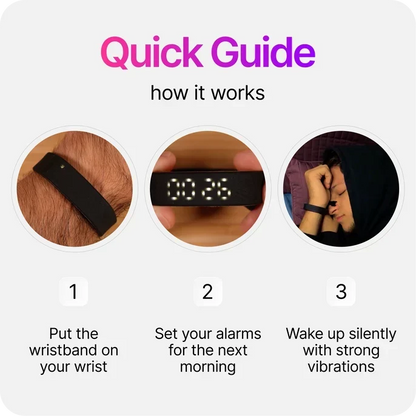 🔥 Limited-Time 49% OFF ⌚⏰Silent Vibration Alarm Watch, Wearable Wake-Up for Deep Sleepers