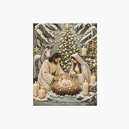 ✝️ LAST DAY 69% OFF – 💎Premium 3D Diamond Jesus Birth Nativity Scene Painting Art Kit | Luxury Flocked Canvas with Scratch-Resistant Non-Fading Diamond Beads DIY Christmas Faith Decor 🌟✝️💎