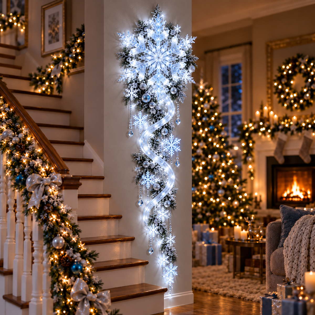 ❄️Giant Snowflake Blizzard Trail™- Let the Snowstorm Glow Indoors