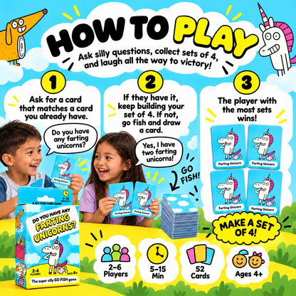 50% OFF Today! Super Silly Go Fish Card Game for Kids & Family Game Night