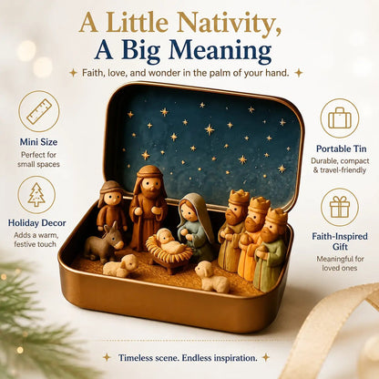 ✨ Mini Nativity Scene in Keepsake Tin – A Little Christmas Story