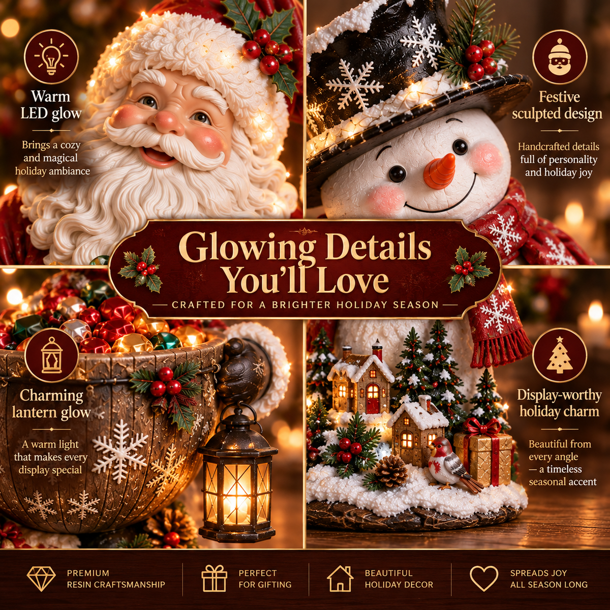 🎄✨ Lighted Christmas Candy Bowl Collection – 5 Festive Holiday Designs